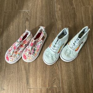 Toddler girls Vans high top & Blowfish floral slip on shoes sneakers size 9